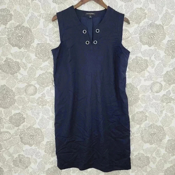 Banana Republic Sleevless Women's Shirt Dress Crewneck slit Size 10 7668 - Picture 1 of 10